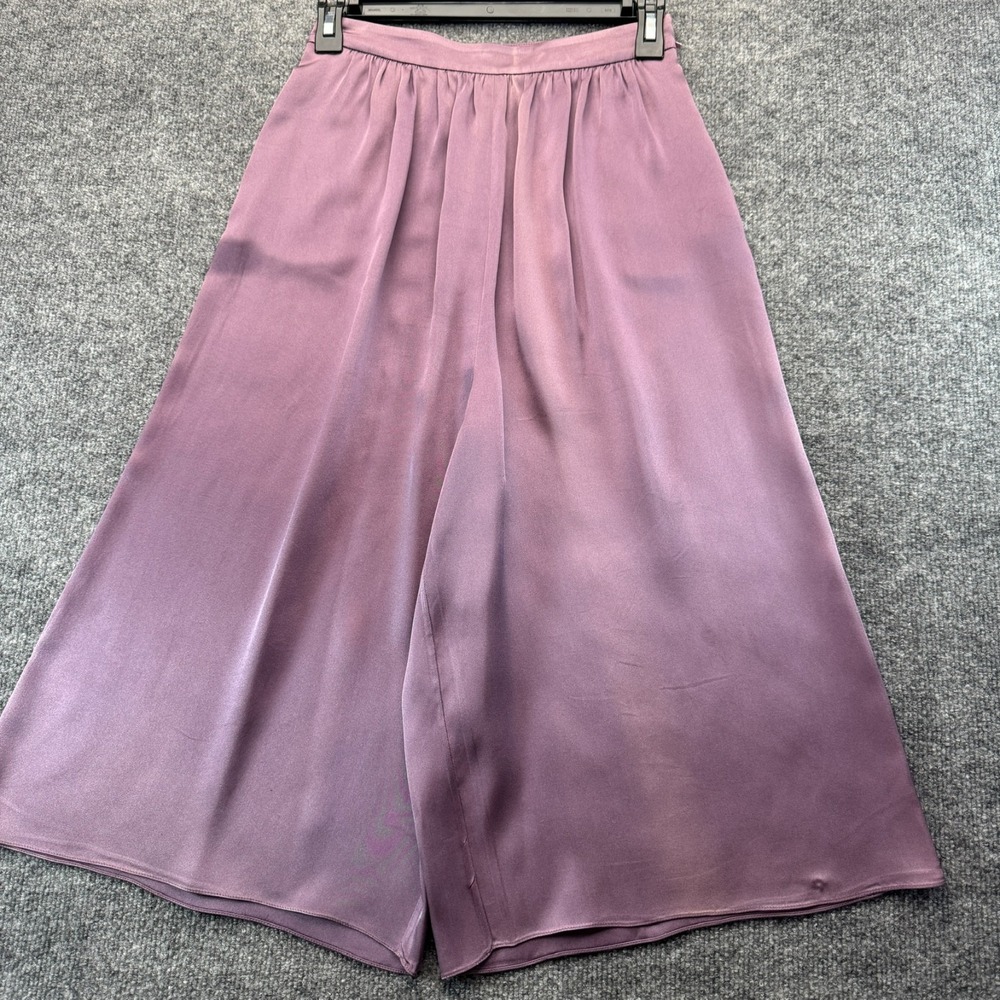Gucci 100% Silk Purple Wide Leg Culotte Pants IT 38 US 2 Made in Italy Women's